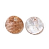 Spray Painted Natural Akoya Shell Charms SHEL-F007-15A-01-2