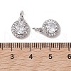 Brass Micro Pave Clear Cubic Zirconia Charms KK-K360-16P-3