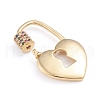 Brass Micro Pave Cubic Zirconia Screw Carabiner Lock Charms ZIRC-I041-09A-3