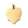 304 Stainless Steel Pendants STAS-C062-08G-2