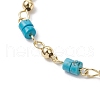 Brass Natural Magnesite Link Bracelets for Women BJEW-JB11683-06-3