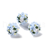 Luminous Polymer Clay Rhinestone Floral Ball Beads CLAY-U002-01C-2