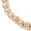 Electroplated Natural Lava Rock Round Beads Stretch Bracelets for Women Men BJEW-JB11982-03-3