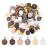 SUPERFINDINGS 120Pcs 6 Colors Tibetan Style Brass Stamping Blank Tag Charms FIND-FH0009-57-1