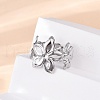 Brass Adjustable Open Cuff Rings for Women RJEW-R021-01P-3