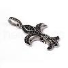 316 Surgical Stainless Steel Rhinestone Pendants STAS-L184-123-2