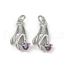 Brass Micro Pave Cubic Zirconia Pendants KK-C093-01B-P-1