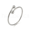 Non-Tarnish 304 Stainless Steel Round Ball Open Cuff Finger Rings for Women X-RJEW-C105-01P-1
