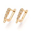 Brass Micro Pave Cubic Zirconia Hoop Earring Finding KK-N261-40G-1