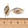 Brass Pave Natural Paua Shell Connector Charms KK-E794-01G-09-3