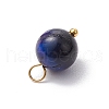 Dyed Natural Rainbow Tiger Eye Round Charms PALLOY-JF03498-01-5