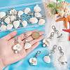 Angel Acrylic & Glass Pearl & Shell Pendant Decorations HJEW-GO00037-3