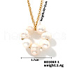Chic Sweet Donut Brass Freshwater Pearl Pendant Necklace for Women CM3023-2-1