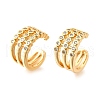 Brass Micro Pave Clear Cubic Zirconia Cuff Earrings EJEW-F370-38B-G-3