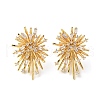 Brass Stud Earrings EJEW-S249-02G-4