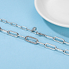 Simple Brass Micro Pave Clear Cubic Zirconia Paperclip Chain Necklaces for Daily Wear TA5065-2