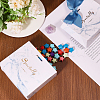 Marble Print Paper Candy Box with Cornflower Blue Polyester Ribbon CON-WH0106-06-5