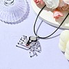 Braided Glass Seed Bead Spider Pendant Necklaces NJEW-MZ00036-01-2