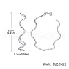 Wavy 304 Stainless Steel Stud Earrings FS-WG2DD65-05-1