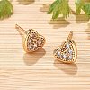 Brass Micro Pave Clear Cubic Zirconia Stud Earrings for Women EJEW-G428-25G-01-1