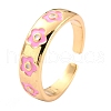 Brass Enamel Cuff Rings RJEW-H543-17G-4