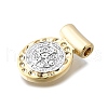 Religion Theme Brass Hammered Pendants KK-V010-09GP-01-2