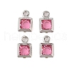 Rack Plating Brass Glass Pendants KK-S385-02P-01-1