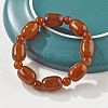 Natural Carnelian Bead Stretch Bracelets G-P570-01G-3