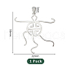GOMAKERER 1Pc Rhodium Plated 925 Sterling Silver 5 Prongs Pendant Blank Cabochon Settings FIND-GO0001-75-2