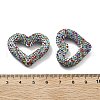 Heart Shape Polymer Clay Rhinestone Beads CLAY-NH0001-09A-01-3