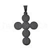 Ion Plating(IP) 304 Stainless Steel Saint Benedict Medal Cross Pendants STAS-F012-12B-1