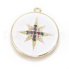 Golden Plated Brass Micro Pave Colorful Cubic Zirconia Pendants KK-F807-26-G-2