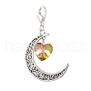 Alloy Moon & Glass Pendant Decorations HJEW-JM02689-05-2