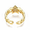 Brass Micro Pave Clear Cubic Zirconia Cuff Rings RJEW-N035-002-NF-4