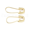 Safety Pin Shape Rack Plating Brass Hoop Earrings for Woman EJEW-F310-02G-1