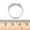 Brass Micro Pave Cubic Zirconia Rotating Finger Rings for Women RJEW-C132-04P-2