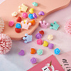 50Pcs 15 Style Food Grade Eco-Friendly Silicone Focal Beads SIL-TA0001-10-5