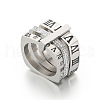 Roman Numerals 304 Stainless Steel & Crystal Rhinestone Finger Rings FS-WGD9A22-26-2