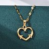 201 Stainless Steel Pendant Necklace for Women NJEW-F335-02G-05-1