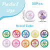 SUNNYCLUE 50Pcs UV Plating Opeque Acrylic Beads MACR-SC0001-51B-2