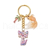 5Pcs Alloy Acrylic Cat Goldfish Keychains KEYC-JKC01214-3
