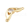 Rack Plating Brass Micro Pave Cubic Zirconia Pendants KK-B097-05G-04-2