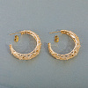 C-Shaped with Hollow Flower Brass Stud Earrings AN6879-2