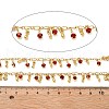 Brass Glass Teardrop Link Chains CHC-R001-08G-2