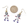Human with Evil Eye Baking Paint Glass Seed Beads Resin Dangle Earrings EJEW-MZ00431-01-3
