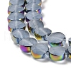 Electroplate Frosted Glass Beads Strands EGLA-Z001-01H-3