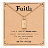 Rectangle 216 Stainless Steel Mustard Seed Pendant Necklaces for Women WG511AE-07-1