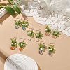 5 Pairs 5 Color Acrylic & Glass Pearl Flower of Life Dangle Earrings EJEW-JE05098-2