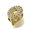 Brass Micro Pave Cubic Zirconia Letter Multi-Strand Links KK-D295-32G-17-2