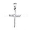 316 Surgical Stainless Steel Cubic Zirconia Pendants STAS-P145-04P-1